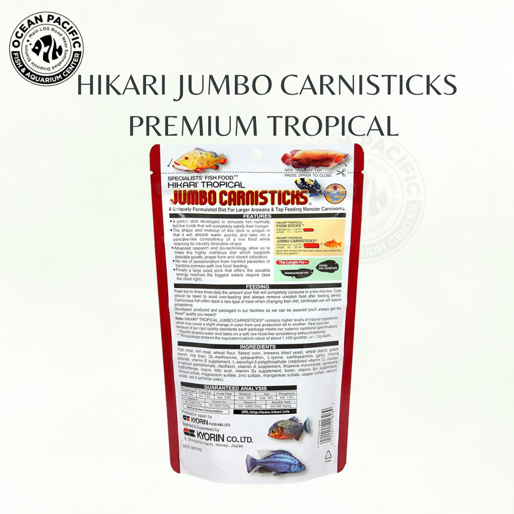 Hikari Jumbo Carnisticks – Premium Tropical Fish Food