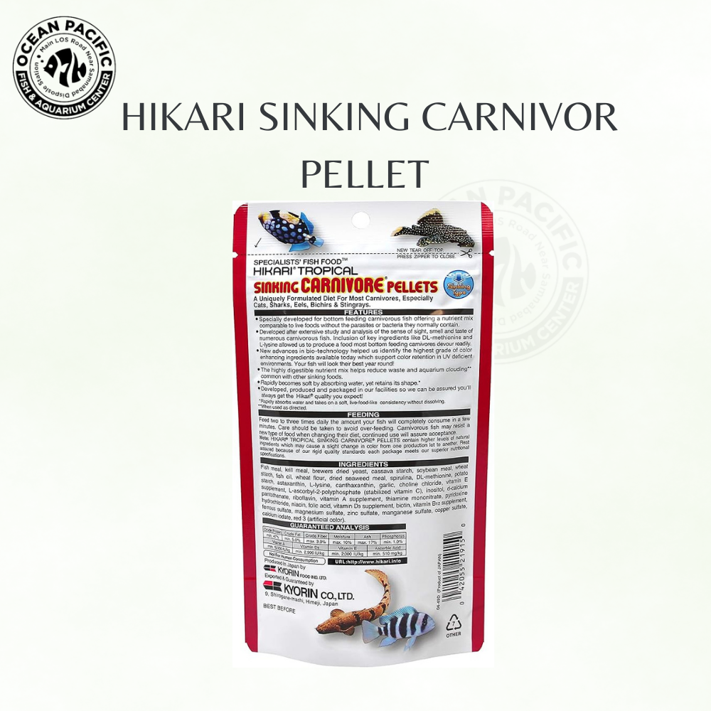 Sinking carnivor pellet